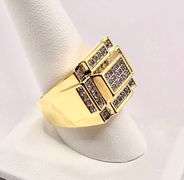 Mens Sparkling 14 Kt Gold Plated Ring