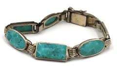 Group lot of Vintage 925 sterling silver turquoise bracelets