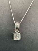 CERTIFIED 14K WHITE GOLD NECKLACE WITH DIAMOND PENDANT