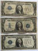 5 1928 A $1 Funny Back Silver Certificates.