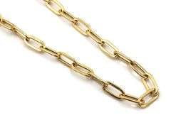 18kt Yellow gold paper clip chain necklace
