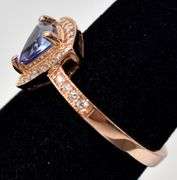 Beautiful 14K Rose Gold Tanzanite and Diamond Ring