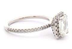 Gabriel & Co. 2.20ctw Emerald and Round Cut Diamond Frame Engagement Ring in 14K