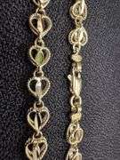 10k Yellow Gold Extremely Unique Diamond Cut Heart Chain 20 Inch