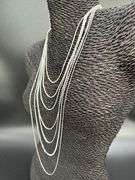 Sterling Silver 7 Piece Layered Chain Set 925 Italy 30",26",24",22" (adjustable x2),18",16"