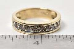 Sparkling 14K Yellow Gold Diamond Band Ring