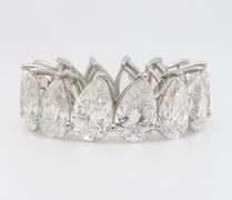 11.53CTW Pear Shaped Diamond Eternity Band in Platinum