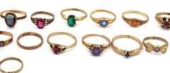Instant Collection of 19 Vintage Gold Baby Rings