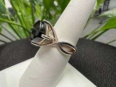 Sterling Silver Black Onyx Gemstone Ring Size 7