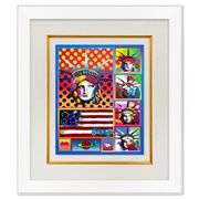 5 Liberties and Flag by Peter Max