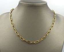 18kt Yellow gold paper clip chain necklace