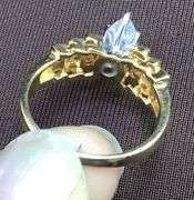 Fascfascinating 14K Yellow Gold Engagement Ring with Marquise Natural Diamond