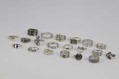 Sterling Silver Curated Ring Assortment Various Sizes & Styles (20 Ring Lot)