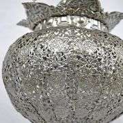 Oriental Metal Hanging Lantern with Antique Silver Finish