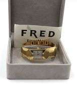 Fred CUT mother of pearl diamond dial watch