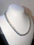 White Gold Plate Huge 61 Cttw Lab Simulated Diamond Tennis Necklace