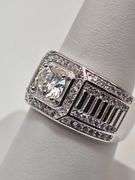 Men's 18 Kt White Gold Plate 1 Ct Lab Simulated Diamond Ring