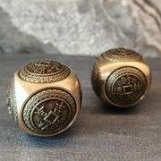 Pair of Brass Rotating Feng Shui Lucky Balls