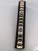 MEN'S CERTIFIED BRAND NEW 14K YELLOW AND WHITE GOLD DIAMOND BRACELET