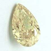 Sparkling 4.44 Ct Light Amber Pear Cut Lab Simulated Diamond