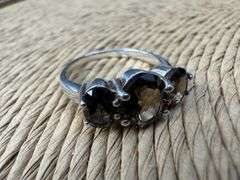 Sterling Silver Smoky Quartz Gemstone Ring Size 10