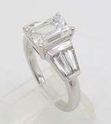 Stunning Certified 3.09CTW Emerald Cut Diamond Ring