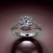 Sparkling White 2.15 Ct 14 Kt White Gold Plated Lab Simulated Diamond Ring