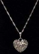 Heart Pendant Necklace in Sterling Silver