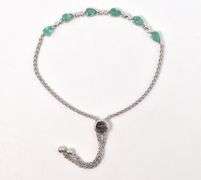 Fantastic Pear Shaped Natural Emerald Gemstone Adjustable Bracelet in Sterling Silver