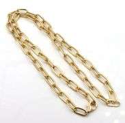 18kt Yellow gold paper clip chain necklace