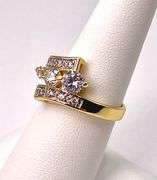 Dazzling 14 Kt Yellow Gold Plated 2.75 Ctw Lab Simulated Diamond Ring