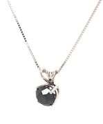 14kt White gold 0.45ct black diamond pendant on chain