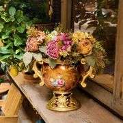 Roman-Style Pedestal Compote Vase with Handles