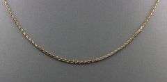 14kt 2-tone diamond cut wheat chain necklace