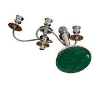 Mid-Century English Silver-Plated 3-Arm Candelabra by Cavalier Silverware, Removable Top