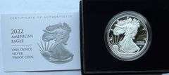 2022 W  Proof Silver Eagle With Box & Paper