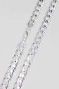 .925 Italian Sterling Silver 9.7mm Curb Chain 24 Inches