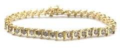 14kt Yellow gold 3.80ctw diamond S tennis bracelet