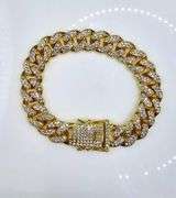 14 Kt Gold Plated 38.2 Gram Cuban Curb Link Bracelet
