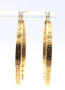 Italian 14kt Yellow gold Versache style hoop earrings