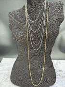 Sterling Silver 925 Italy  5 Piece Layered Chain Set 36",24",22",18",16"
