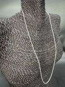 Italian 1mm Spiga Wheat Sterling Silver 925 Chain 24" Necklace