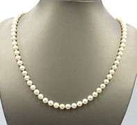 White fresh water pearl strand necklace