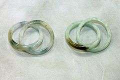 Type-A Jadeite Intertwined Rings - Lot of 2