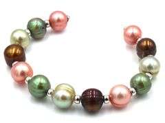 Lot of 2 Honora multi color pearl cuff bangles