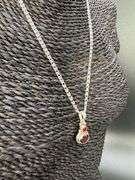 Sterling Silver Natural Garnet Gemstone Pendant w/  .925 18 Inch Italian Love Necklace
