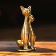Brass Intertwined Cats