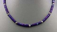 925 Sterling silver purple stone beaded necklace