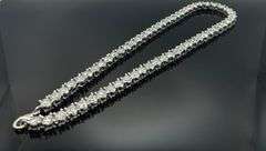White Gold Plate Huge 61 Cttw Lab Simulated Diamond Tennis Necklace