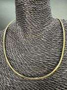 Sterling Silver 22k Gold Plated Omega Necklace 4mm 925 Italy Cubetto Chain 18"